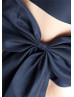 Pink Navy Blue Stripe Taffeta Knee Length Flower Girl Dress Pink Navy Blue Stripe Taffeta Knee Length Flower Girl Dress